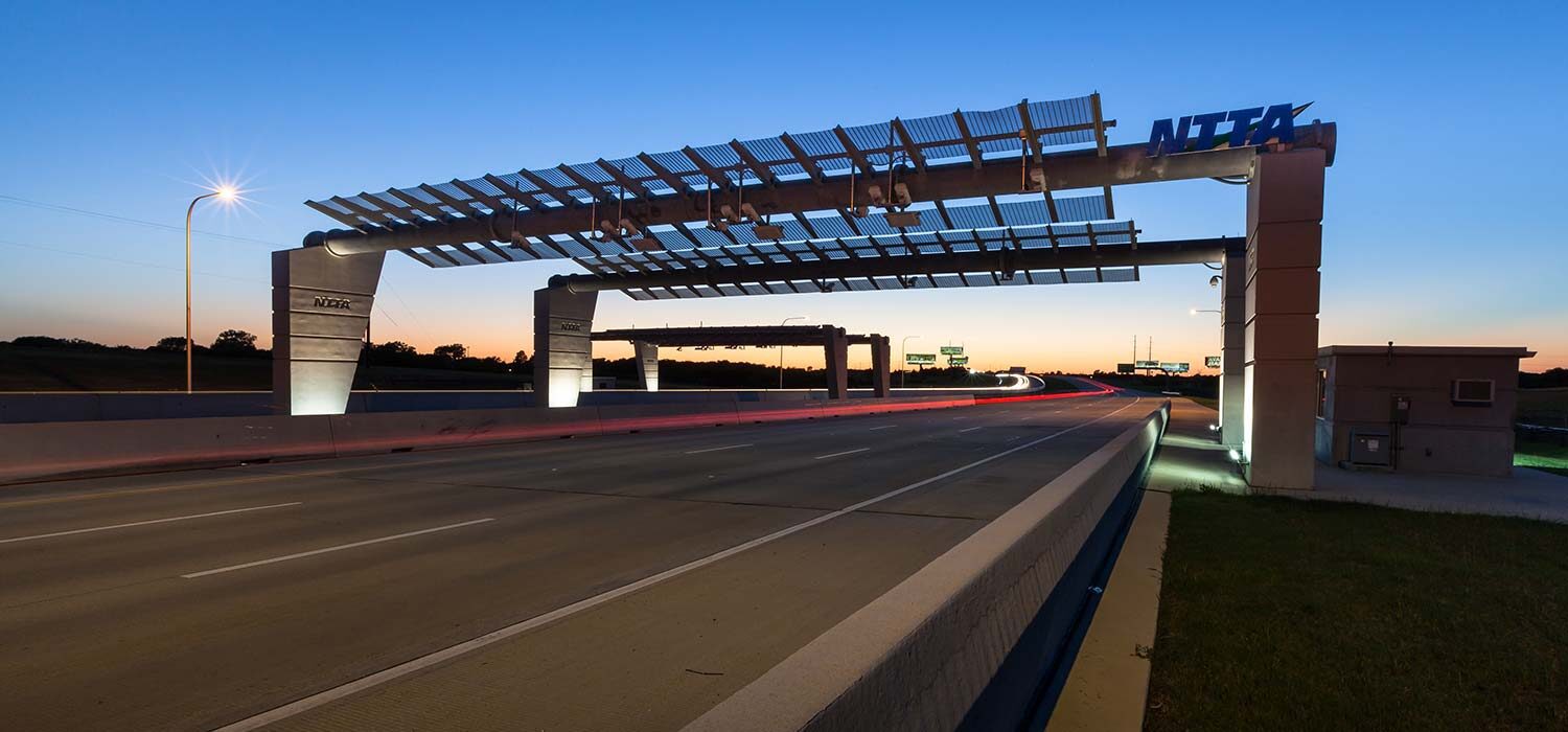 tollway station at dusk at PGBT Eastern Extension